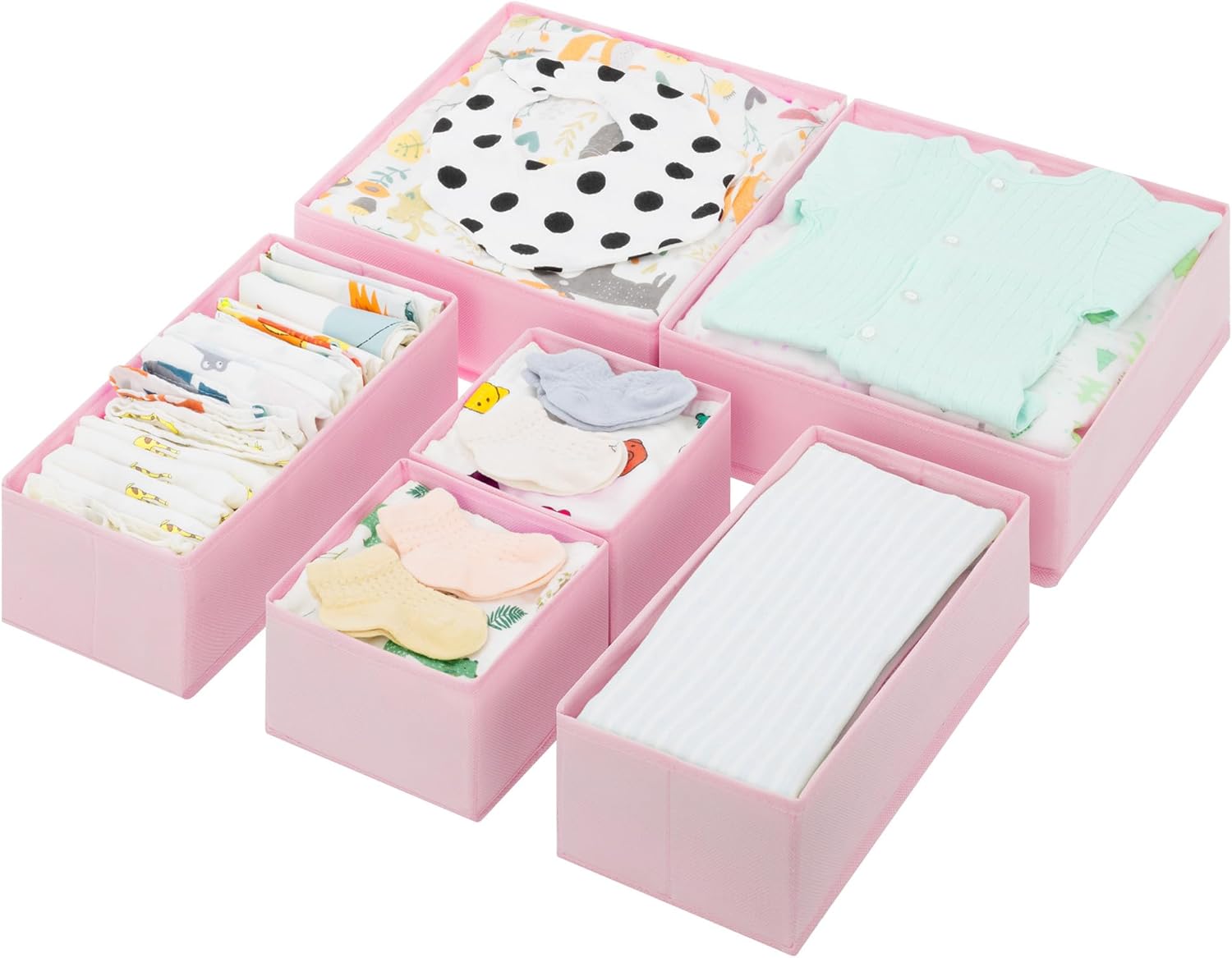 Baby Nursery Closet Organization - Drawer Organizer Clothes, 6 Pack Dresser