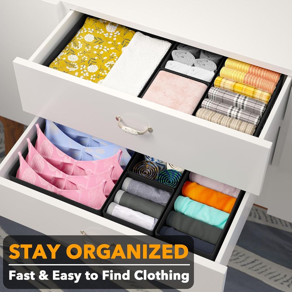 12 Pack Drawer Organizer Bins  - đánh giá và giá Baby Nursery Closet Organization
